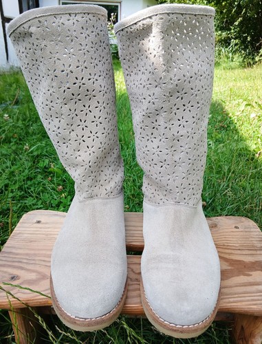 Wildlederstiefel floral - wildlederstiefel, •